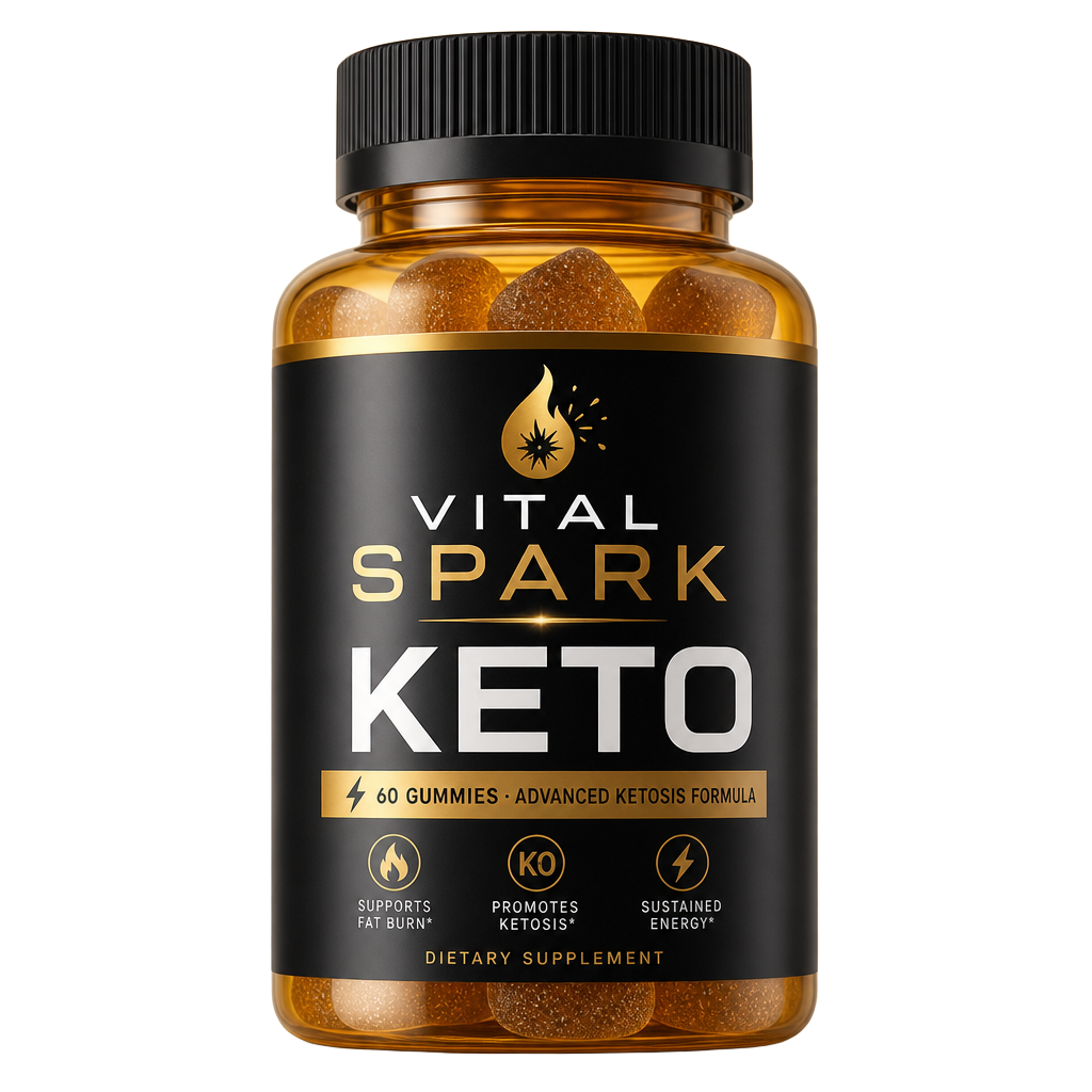 Vital Spark Keto bottle containing 60 advanced ketosis gummies